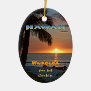 Ornamento De Cerâmica Ornamento: Waikoloa Sunset #1 (Oval)