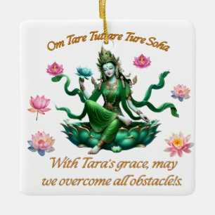 Ornamento De Cerâmica Ornamentos/Tara Verde