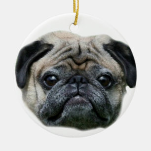 Ornamento De Cerâmica Ornamnet do cão do Pug