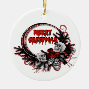 Ornamento De Cerâmica Ornanamento de Natal de Creepmas feliz