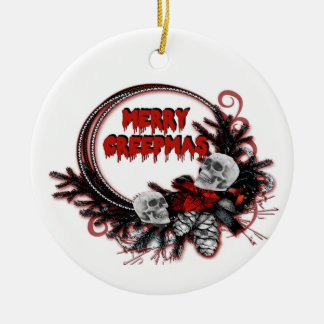 Ornamento De Cerâmica Ornanamento de Natal de Creepmas feliz