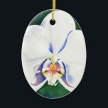 Ornamento De Cerâmica Orquídea branca<br><div class="desc">pintura de cor d'água branca original por H cooper</div>