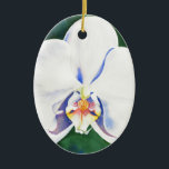 Ornamento De Cerâmica Orquídea branca<br><div class="desc">pintura de cor d'água branca original por H cooper</div>