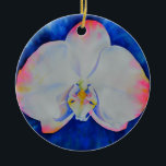 Ornamento De Cerâmica Orquídea de cor-de-água rosada rosa-rosa branca El<br><div class="desc">Pintor branco e romeno elegante,  cor-de-rosa,  de H Cooper</div>