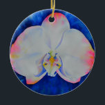 Ornamento De Cerâmica Orquídea de cor-de-água rosada rosa-rosa branca El<br><div class="desc">Pintor branco e romeno elegante,  cor-de-rosa,  de H Cooper</div>