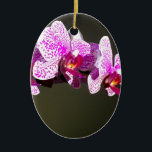 Ornamento De Cerâmica Orquídeas cor-de-rosa floral, cor-de-rosa, Elegant<br><div class="desc">Foto romântica de orquídeas rosa elegante de H Cooper</div>