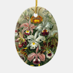 Ornamento De Cerâmica Orquídeas-Vintage