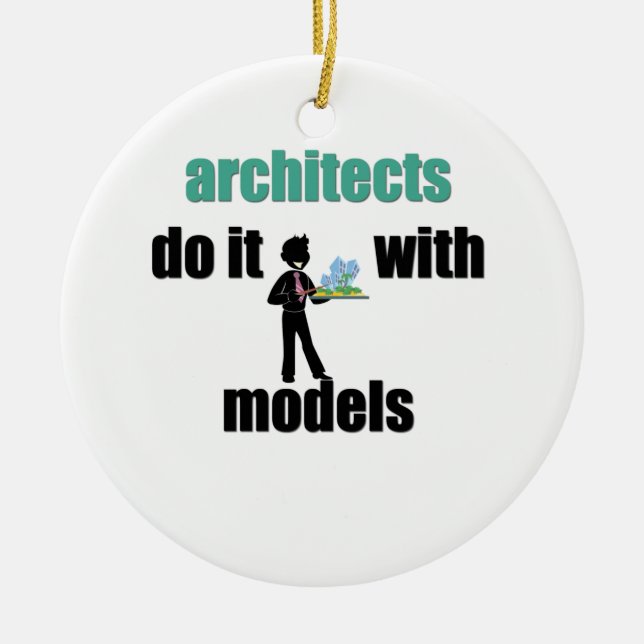 Ornamento De Cerâmica os arquitetos fazem-no com modelos (Frente)