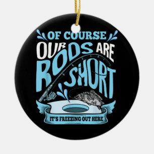 Ornamento De Cerâmica Os Bandos Engraçados São Pai De Pesca De Gelo Curt