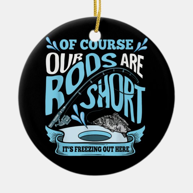 Ornamento De Cerâmica Os Bandos Engraçados São Pai De Pesca De Gelo Curt (Frente)