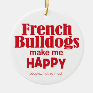 Ornamento De Cerâmica Os Bulls Franceses Me Fazem Feliz
