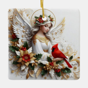 Ornamento De Cerâmica Os cardeais aparecem quando os anjos estão próximo