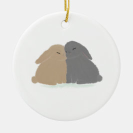 Ornamento De Cerâmica Os Coelhinhos do Amor 