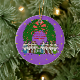 Ornamento De Cerâmica Os Doze Dias da Coleção de Natal: Dia Oito