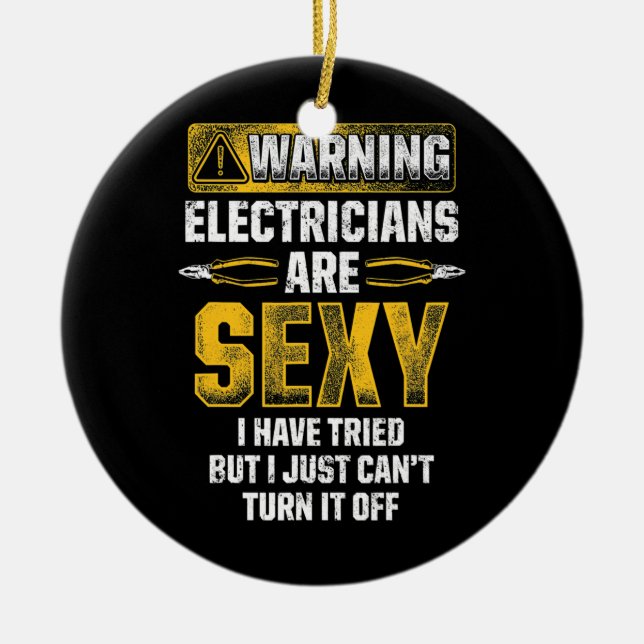 Ornamento De Cerâmica Os Elétricos São Eletrônicos Sexy Engraçados (Frente)