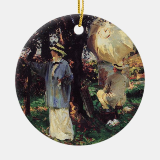 Ornamento De Cerâmica Os Esboços de John Singer Sargent (Frente)