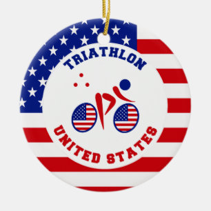 Ornamento De Cerâmica Os Estados Unidos do Triathlon