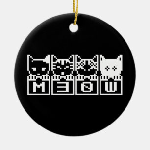 ORNAMENTO DE CERÂMICA OS GATOS DE 8 BITS M30W