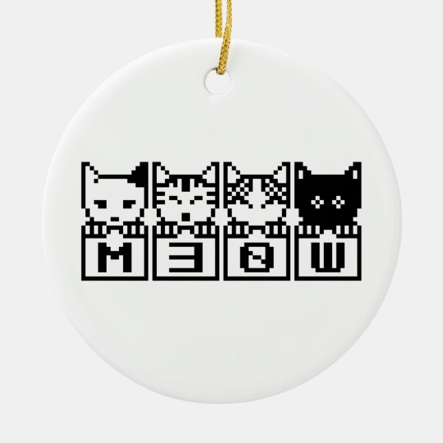 ORNAMENTO DE CERÂMICA OS GATOS DE 8 BITS M30W (Frente)
