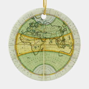 Ornamento De Cerâmica Os hemisférios antigos do mundo, chapeiam 94 'de