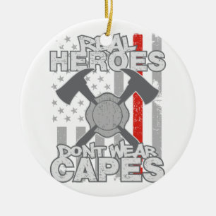 Ornamento De Cerâmica Os heróis reais dos sapadores-bombeiros não vest