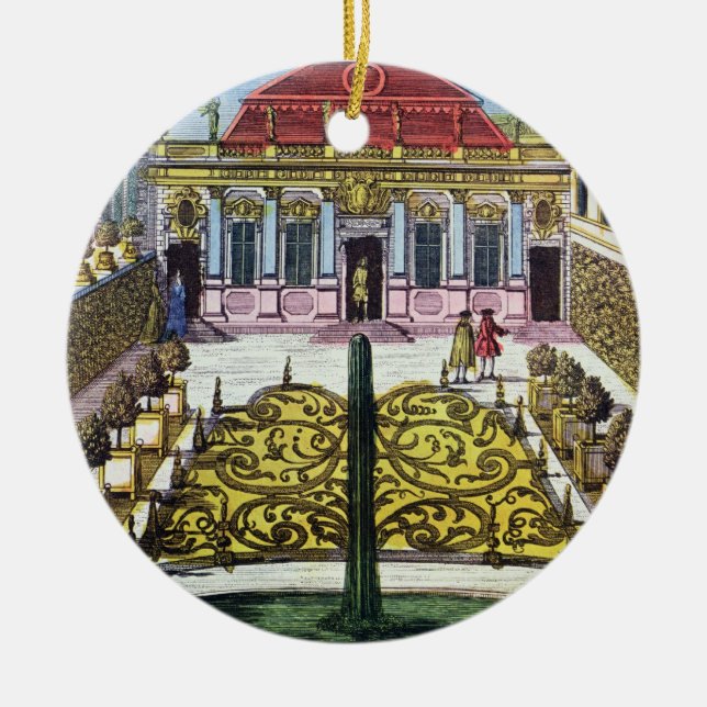 Ornamento De Cerâmica Os jardins do parque do mirabelle, Salzburg, Austr (Frente)
