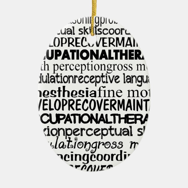 Ornamento De Cerâmica Os melhores presentes da terapia ocupacional (Frente)