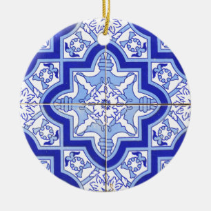 Ornamento De Cerâmica Os portuguêses telham o azul e o branco