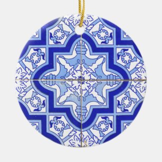 Ornamento De Cerâmica Os portuguêses telham o azul e o branco