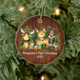 Ornamento De Cerâmica Os Primeiros Animais de Natal da Madeira Veem Arco