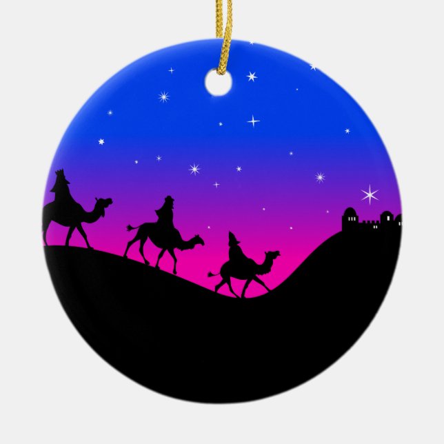 Ornamento De Cerâmica Os três Wisemen (Frente)