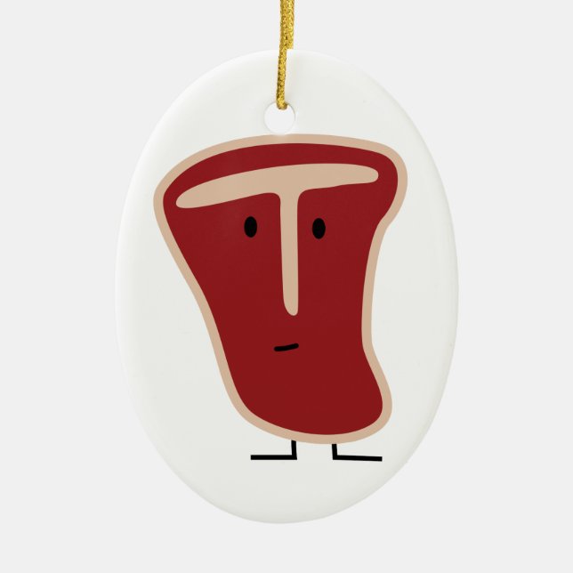 Ornamento De Cerâmica Osso grelhado proteína da gordura da carne da (Frente)