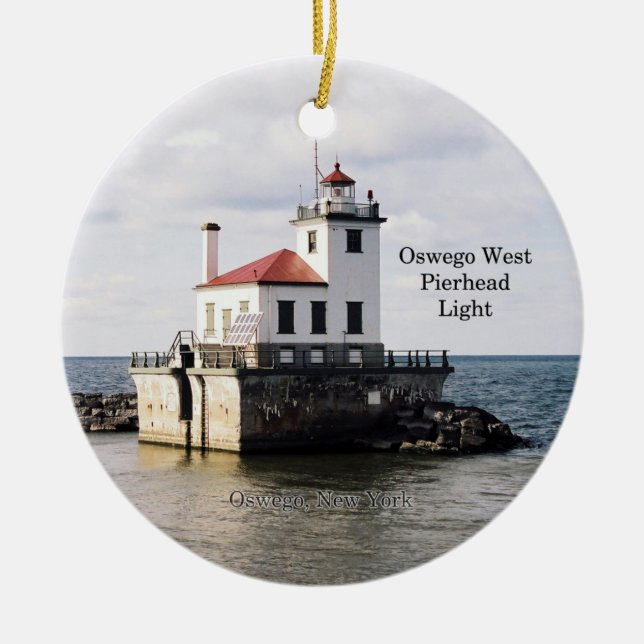 Ornamento De Cerâmica Oswego West Pierhead Ornament Light (Frente)