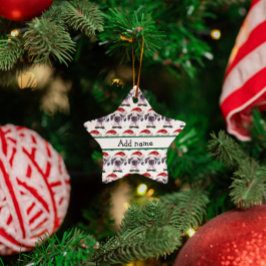 Ornamento De Cerâmica Ótima Estrelas de Natal de Raça de Cachorro