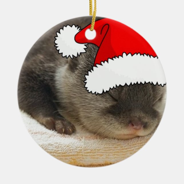 Ornamento De Cerâmica Otter Natal (Frente)