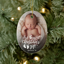 Ornamento De Cerâmica Our Biggest Christmas Gift |  Baby Photo