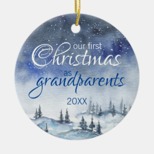 Ornamento De Cerâmica Our first Christmas as Grandparents Ornament