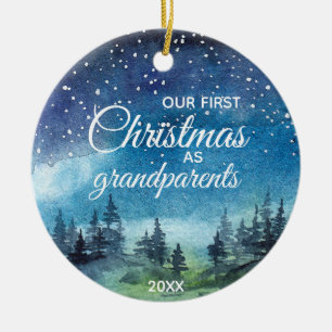 Ornamento De Cerâmica Our first Christmas as Grandparents Ornament
