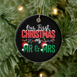 Ornamento De Cerâmica Our First Christmas Ceramic Ornament