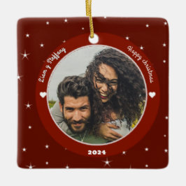 Ornamento De Cerâmica "Our first Christmas together". personalize