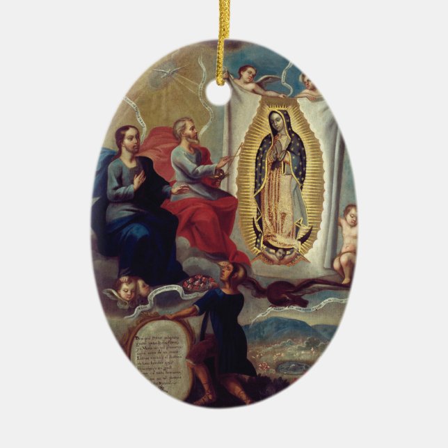 Ornamento De Cerâmica Our Lady of Guadalupe | Religious Keepsake (Frente)
