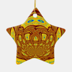 Ornamento De Cerâmica Ouro Baseball Glove