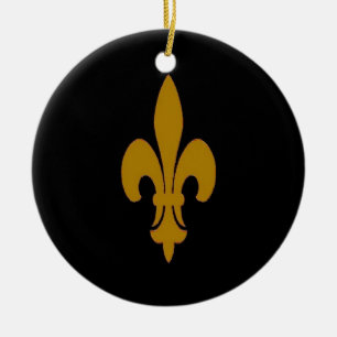 Ornamento De Cerâmica Ouro Fleur De Lis