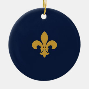 Ornamento De Cerâmica Ouro Fleur De Lis