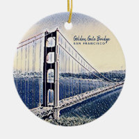 Ouro Gate Bridge San Francisco Watercolor Art
