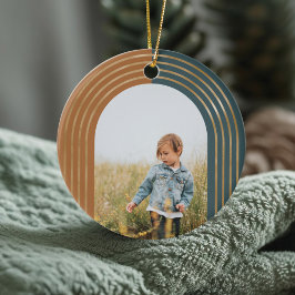 Ornamento De Cerâmica Ouro Geométrico Concentrado Moderno Arcos 3 Foto