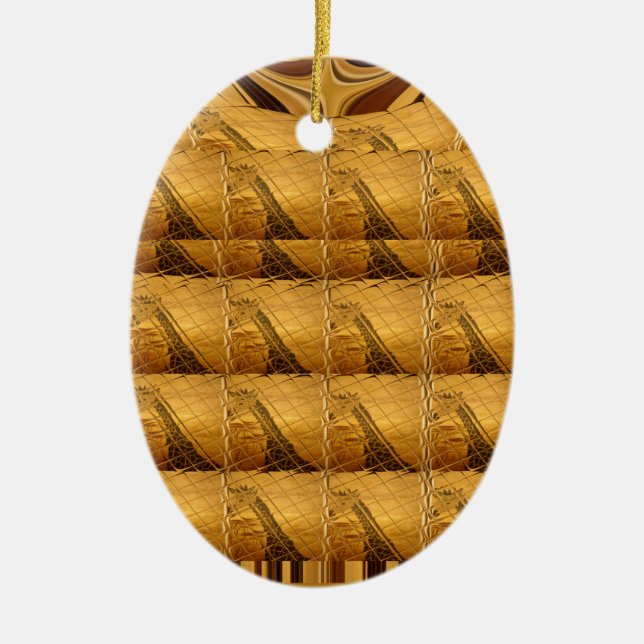 Ornamento De Cerâmica Ouro Infinito Girafa Animal Motif Art Impressão (Frente)