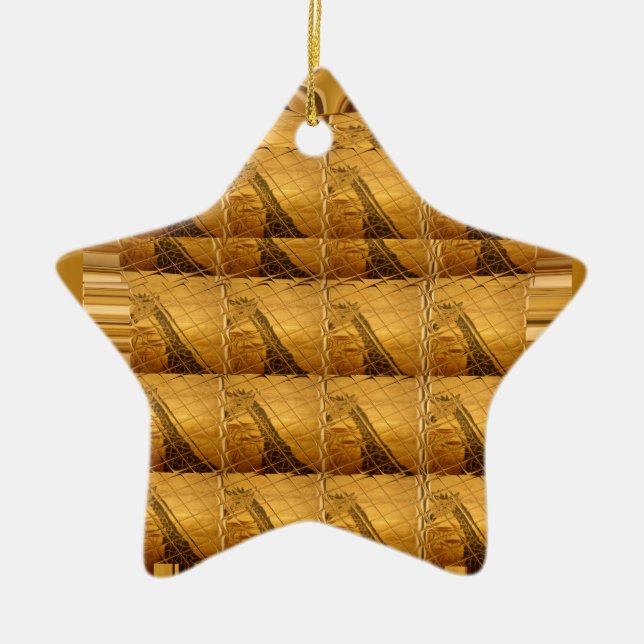 Ornamento De Cerâmica Ouro Infinito Girafa Animal Motif Art Impressão (Frente)