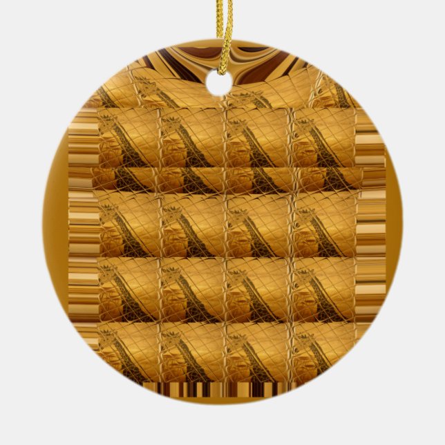 Ornamento De Cerâmica Ouro Infinito Girafa Animal Motif Art Impressão (Frente)