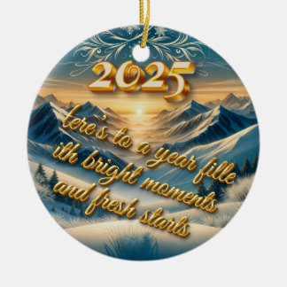 Ornamento De Cerâmica Ouro Inverno Ornament 2025